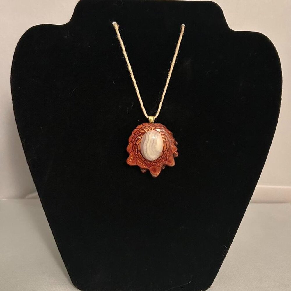 Third eye pinecone pendant with opal stone!